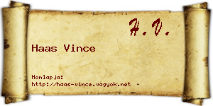 Haas Vince névjegykártya